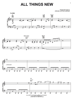 page one of All Things New (Piano, Vocal & Guitar Chords (Right-Hand Melody))