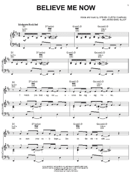 page one of Believe Me Now (Piano, Vocal & Guitar Chords (Right-Hand Melody))