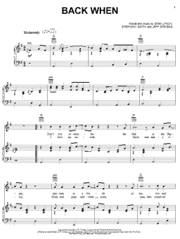 page one of Back When (Piano, Vocal & Guitar Chords (Right-Hand Melody))