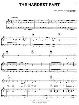 page one of The Hardest Part (Piano, Vocal & Guitar Chords (Right-Hand Melody))
