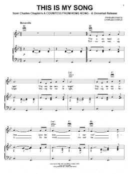 page one of This Is My Song (Piano, Vocal & Guitar Chords (Right-Hand Melody))