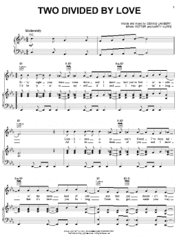 page one of Two Divided By Love (Piano, Vocal & Guitar Chords (Right-Hand Melody))