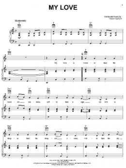 page one of My Love (Piano, Vocal & Guitar Chords (Right-Hand Melody))