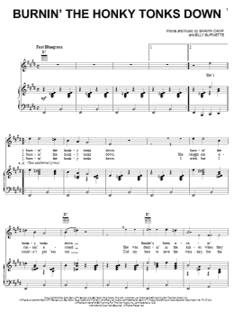 page one of Burnin' The Honky Tonks Down (Piano, Vocal & Guitar Chords (Right-Hand Melody))