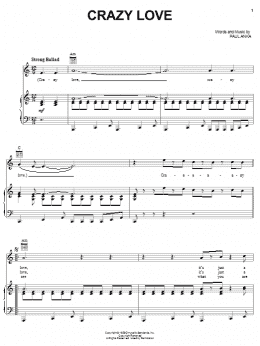 page one of Crazy Love (Piano, Vocal & Guitar Chords (Right-Hand Melody))