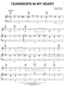 page one of Teardrops In My Heart (Piano, Vocal & Guitar Chords (Right-Hand Melody))