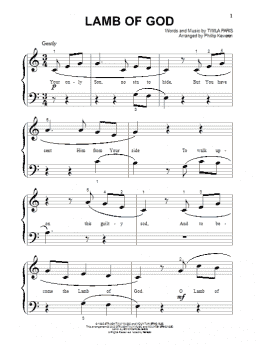 page one of Lamb Of God (arr. Phillip Keveren) (Beginning Piano Solo)