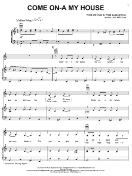 page one of Come On-A My House (Piano, Vocal & Guitar Chords (Right-Hand Melody))