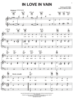 page one of In Love In Vain (Piano, Vocal & Guitar Chords (Right-Hand Melody))