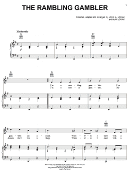 page one of The Rambling Gambler (Piano, Vocal & Guitar Chords (Right-Hand Melody))