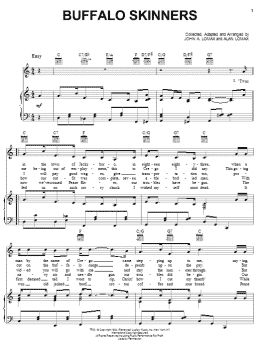 page one of Buffalo Skinners (Piano, Vocal & Guitar Chords (Right-Hand Melody))