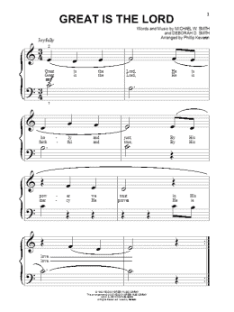 page one of Great Is The Lord (arr. Phillip Keveren) (Big Note Piano)