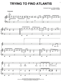 page one of Trying To Find Atlantis (Piano, Vocal & Guitar Chords (Right-Hand Melody))