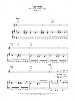page one of Yahweh (Piano, Vocal & Guitar Chords)