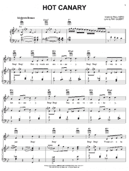 page one of The Hot Canary (Piano, Vocal & Guitar Chords (Right-Hand Melody))