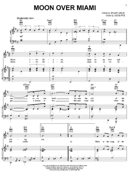 page one of Moon Over Miami (Piano, Vocal & Guitar Chords (Right-Hand Melody))