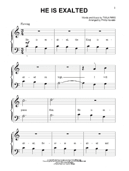 page one of He Is Exalted (arr. Phillip Keveren) (Big Note Piano)
