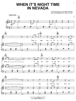 page one of When It's Night Time In Nevada (Piano, Vocal & Guitar Chords (Right-Hand Melody))
