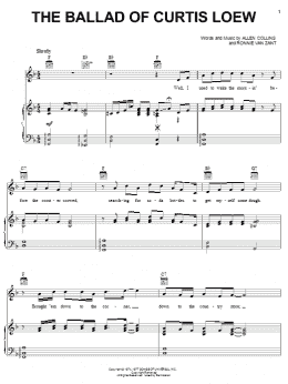 page one of The Ballad Of Curtis Loew (Piano, Vocal & Guitar Chords (Right-Hand Melody))