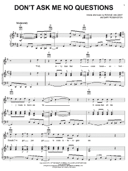 page one of Don't Ask Me No Questions (Piano, Vocal & Guitar Chords (Right-Hand Melody))
