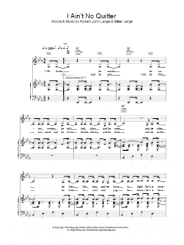 page one of I Ain't No Quitter (Piano, Vocal & Guitar Chords)