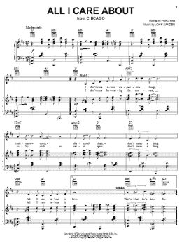 page one of All I Care About (Piano, Vocal & Guitar Chords (Right-Hand Melody))