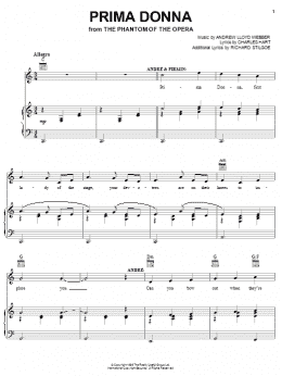 page one of Prima Donna (from The Phantom Of The Opera) (Piano, Vocal & Guitar Chords (Right-Hand Melody))
