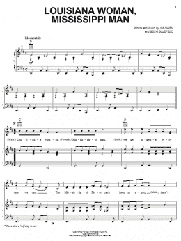 page one of Louisiana Woman, Mississippi Man (Piano, Vocal & Guitar Chords (Right-Hand Melody))