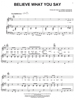 page one of Believe What You Say (Piano, Vocal & Guitar Chords (Right-Hand Melody))