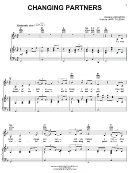 page one of Changing Partners (Piano, Vocal & Guitar Chords (Right-Hand Melody))