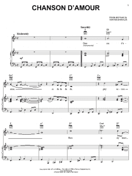page one of Chanson D'Amour (The Ra-Da-Da-Da-Da Song) (Piano, Vocal & Guitar Chords (Right-Hand Melody))