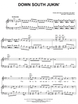 page one of Down South Jukin' (Piano, Vocal & Guitar Chords (Right-Hand Melody))