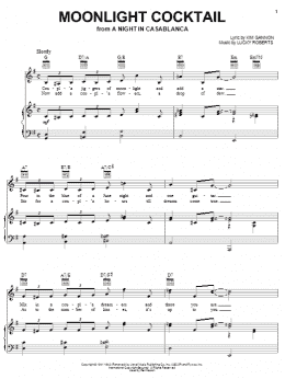page one of Moonlight Cocktail (Piano, Vocal & Guitar Chords (Right-Hand Melody))