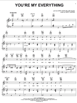 page one of You're My Everything (Piano, Vocal & Guitar Chords (Right-Hand Melody))