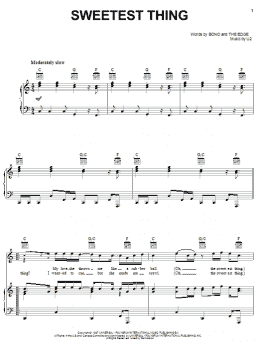 page one of Sweetest Thing (Piano, Vocal & Guitar Chords (Right-Hand Melody))