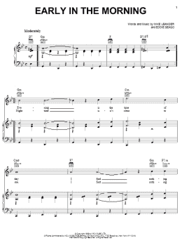 page one of Early In The Morning (Piano, Vocal & Guitar Chords (Right-Hand Melody))