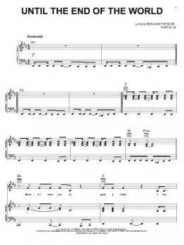 page one of Until The End Of The World (Piano, Vocal & Guitar Chords (Right-Hand Melody))