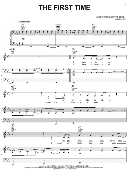 page one of The First Time (Piano, Vocal & Guitar Chords (Right-Hand Melody))