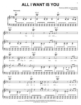 page one of All I Want Is You (Piano, Vocal & Guitar Chords (Right-Hand Melody))
