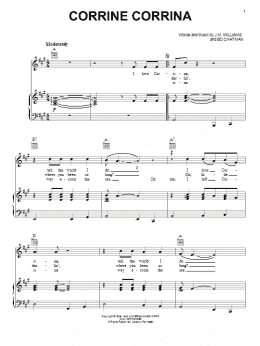 page one of Corrine Corrina (Piano, Vocal & Guitar Chords (Right-Hand Melody))