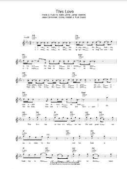 page one of This Love (Lead Sheet / Fake Book)