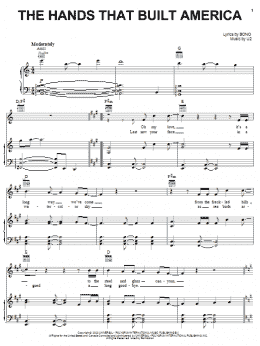 page one of The Hands That Built America (Piano, Vocal & Guitar Chords (Right-Hand Melody))