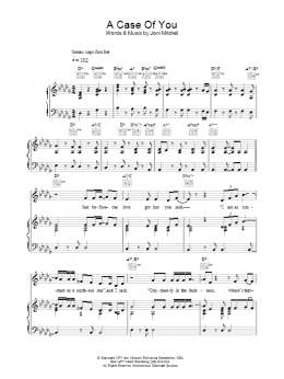page one of A Case Of You (Piano, Vocal & Guitar Chords (Right-Hand Melody))