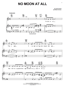 page one of No Moon At All (Piano, Vocal & Guitar Chords (Right-Hand Melody))