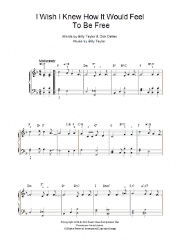 page one of I Wish I Knew How It Would Feel To Be Free (Piano Solo)