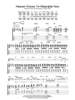page one of Heaven Knows I'm Miserable Now (Guitar Tab)
