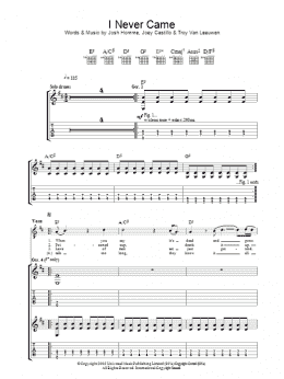 page one of I Never Came (Guitar Tab)