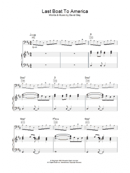 page one of Last Boat To America (Piano, Vocal & Guitar Chords)