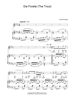 page one of Theme From The Trout Quintet (Die Forelle) (Piano, Vocal & Guitar Chords)