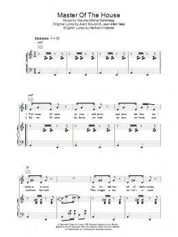 page one of Master Of The House (Piano, Vocal & Guitar Chords)